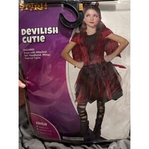 Spirit Halloween Girls Devilish Cutie Red Devil Costume Size Child Small 4-6